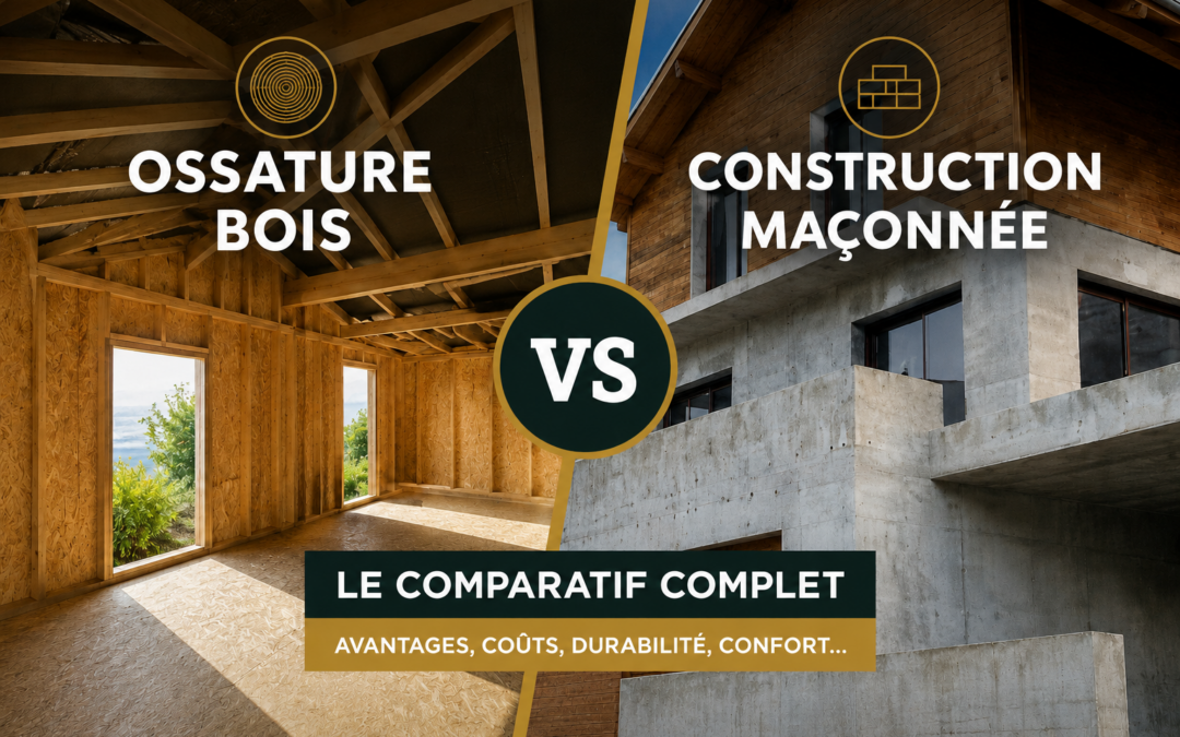 Maison maçonnée ou ossature bois : comparatif complet pour faire le bon choix